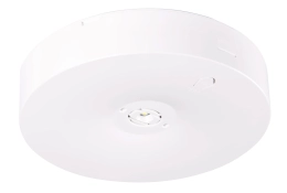 Witte ronde noodverlichtingsarmatuur voor opbouwmontage