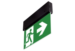 Zwarte DIRECTO S CB vluchtwegpictogramarmatuur met groen pictogram